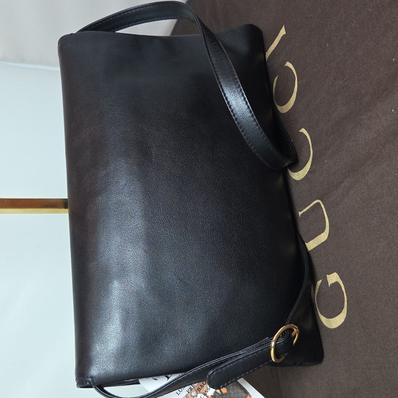 GUCCI 1970's Ultra Rare Collectable black leather clutch /crossbody/shoulder bag - Picture 11 of 17